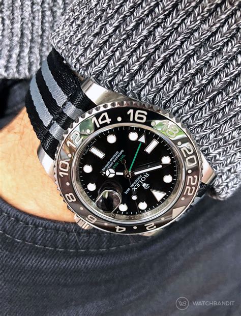 rolex gmt master ii nato strap|rolex master ii replacement bands.